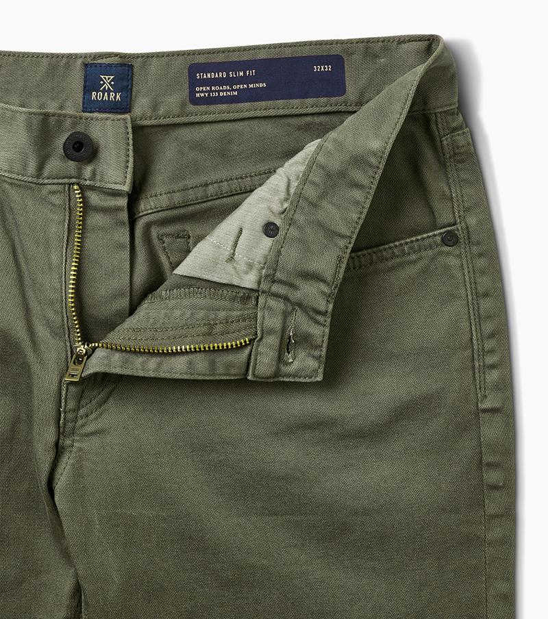 HWY 133 Slim Fit Broken Twill Jeans - Army Big Image - 7