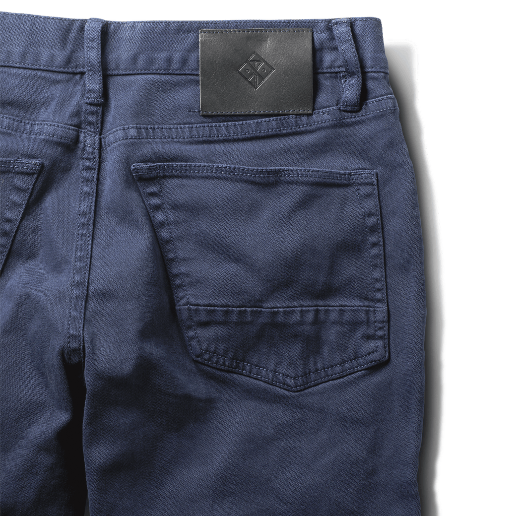 Roark Men's Clothing and Gear | The back, close up view HWY 133 Slim Fit Broken Twill Blue Jeans Big Image - 7