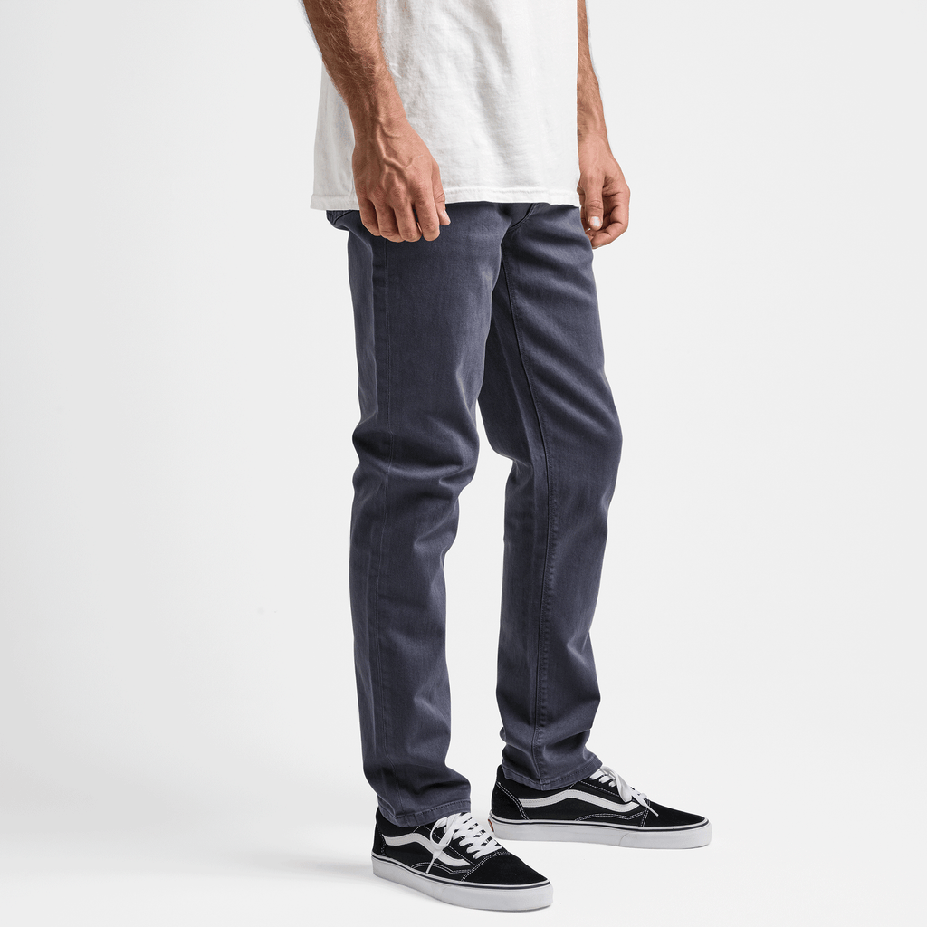 Roark Men's Clothing and Gear | The side on body view HWY 133 Slim Fit Broken Twill Blue Jeans Big Image - 4