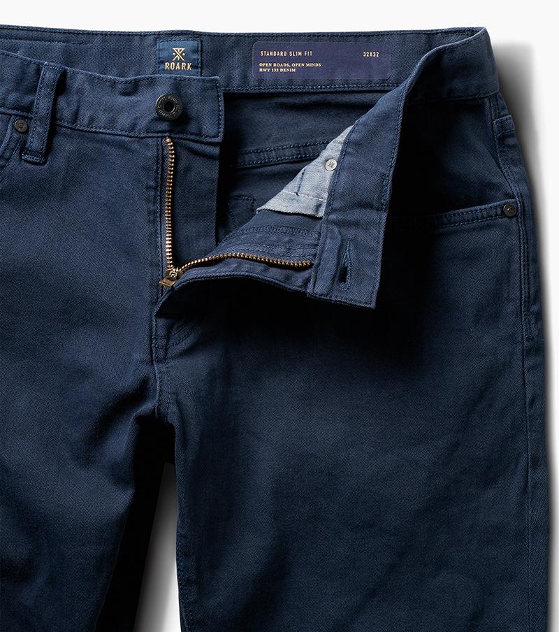 HWY 133 Slim Fit Broken Twill Jeans - Navy Big Image - 7