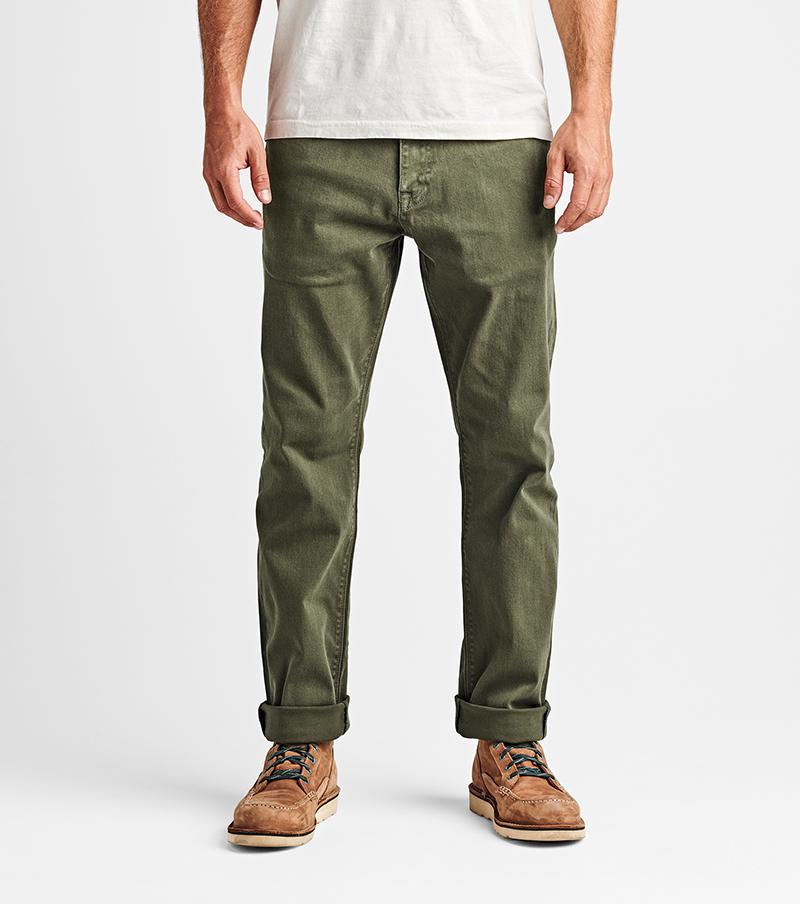 HWY 128 Straight Fit Broken Twill Jeans - Army Big Image - 3