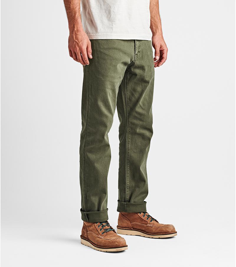 HWY 128 Straight Fit Broken Twill Jeans - Army Big Image - 4