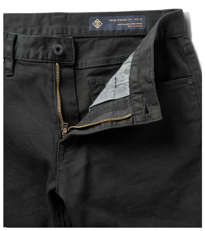 HWY 128 Straight Fit Broken Twill Jeans - Black Big Image - 7