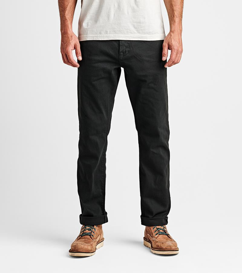 HWY 128 Straight Fit Broken Twill Jeans - Black Big Image - 3