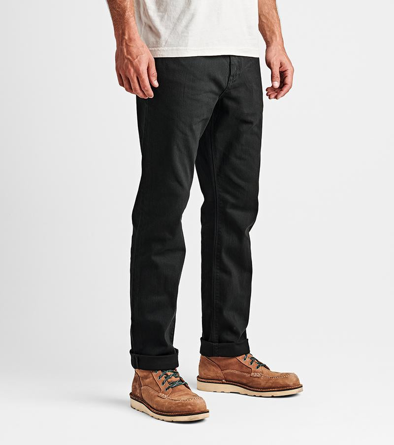 HWY 128 Straight Fit Broken Twill Jeans - Black Big Image - 4
