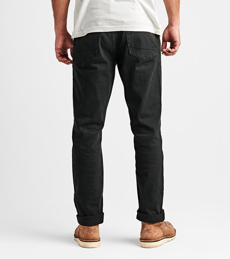 HWY 128 Straight Fit Broken Twill Jeans - Black Big Image - 5