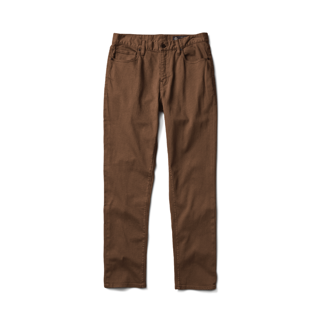 The front of Roark's HWY 128 Straight Fit Broken Twill Jeans - Brown Big Image - 1
