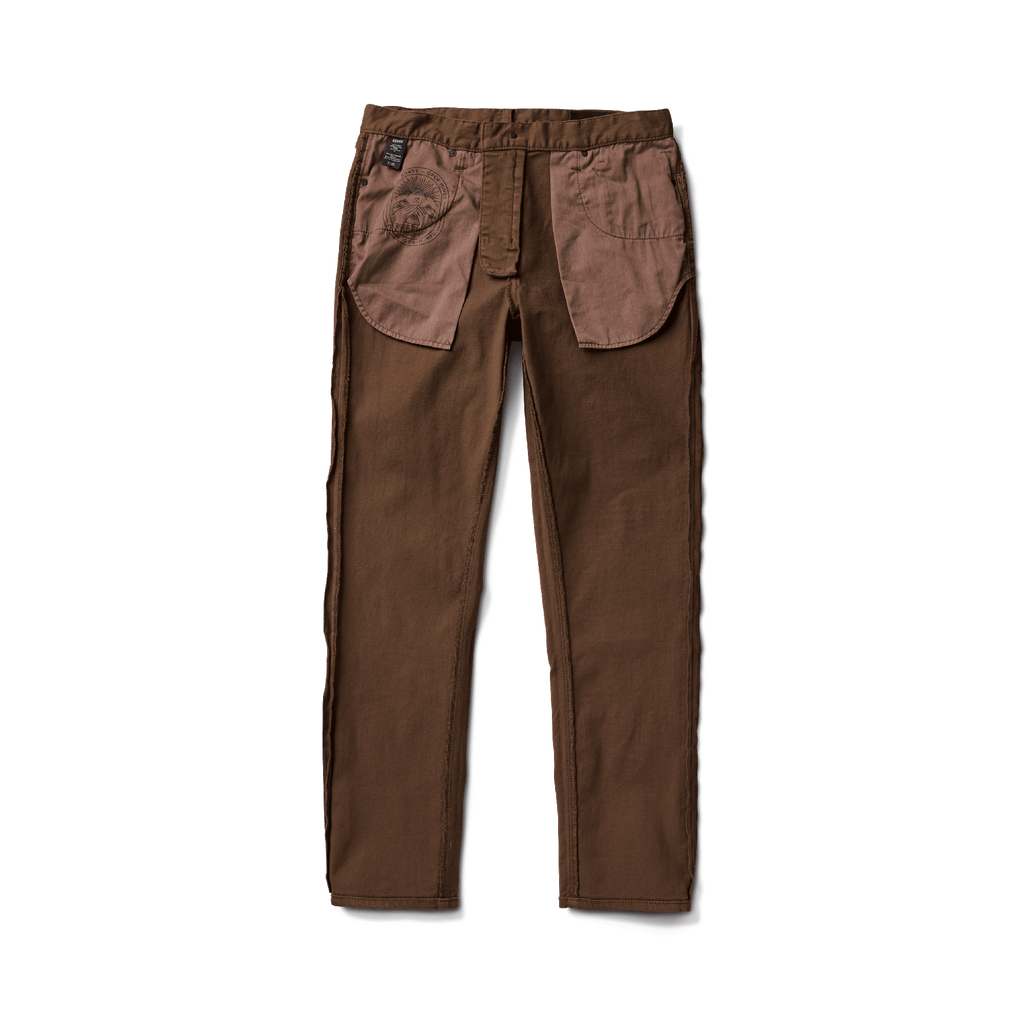 The inside of Roark's HWY 128 Straight Fit Broken Twill Jeans - Brown Big Image - 8