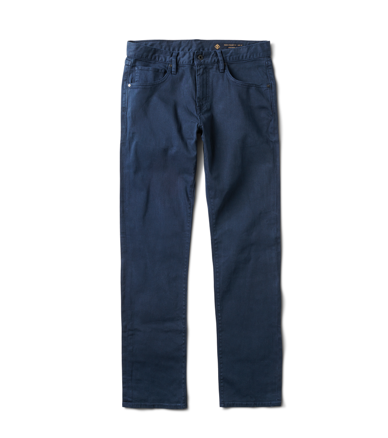 HWY 128 Straight Fit Broken Twill Jeans - Navy Big Image - 1