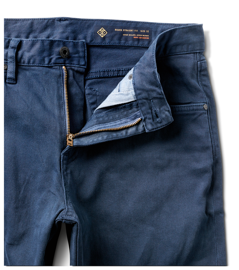 HWY 128 Straight Fit Broken Twill Jeans - Navy Big Image - 7