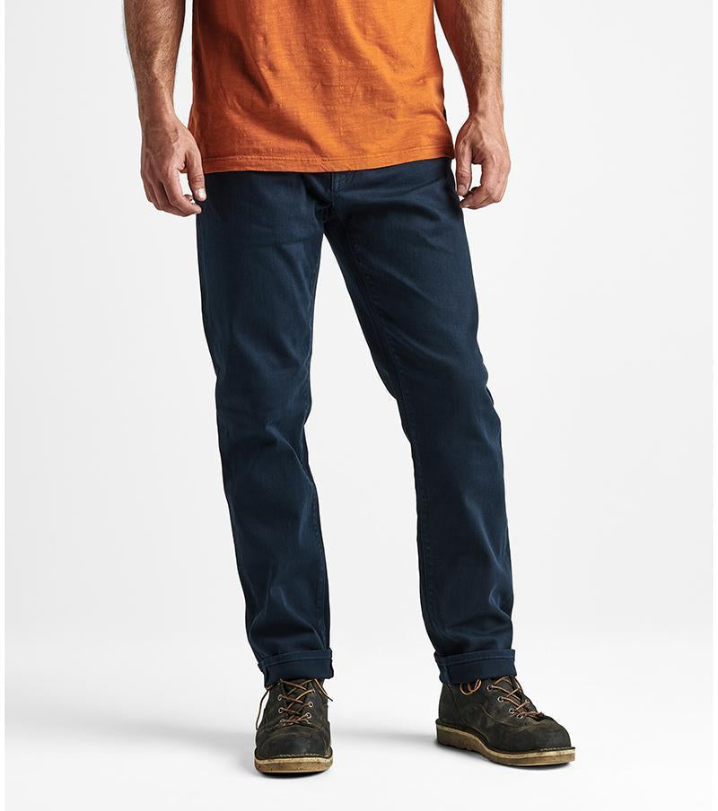 HWY 128 Straight Fit Broken Twill Jeans - Navy Big Image - 3