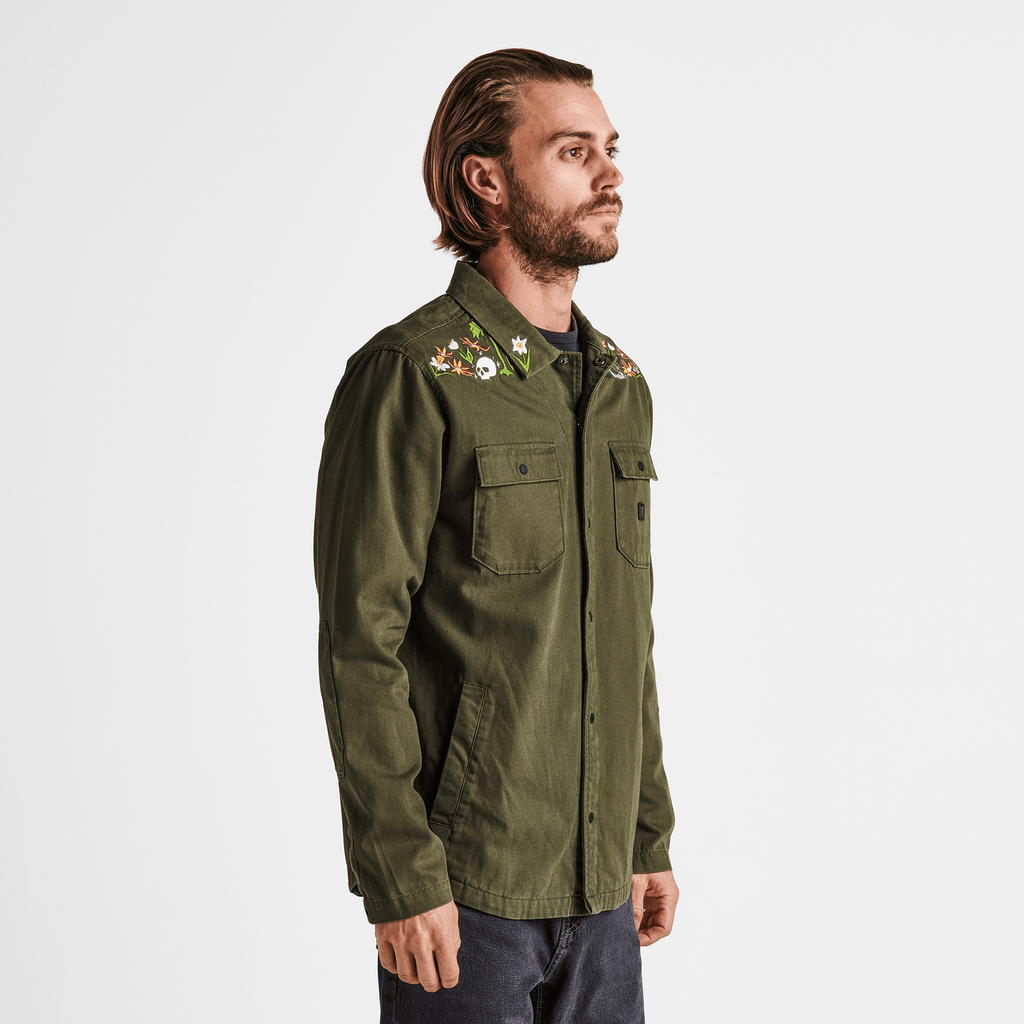 The on body view of Roark's Hebrides Lightweight Jacket - Atoll Dark Military Big Image - 3