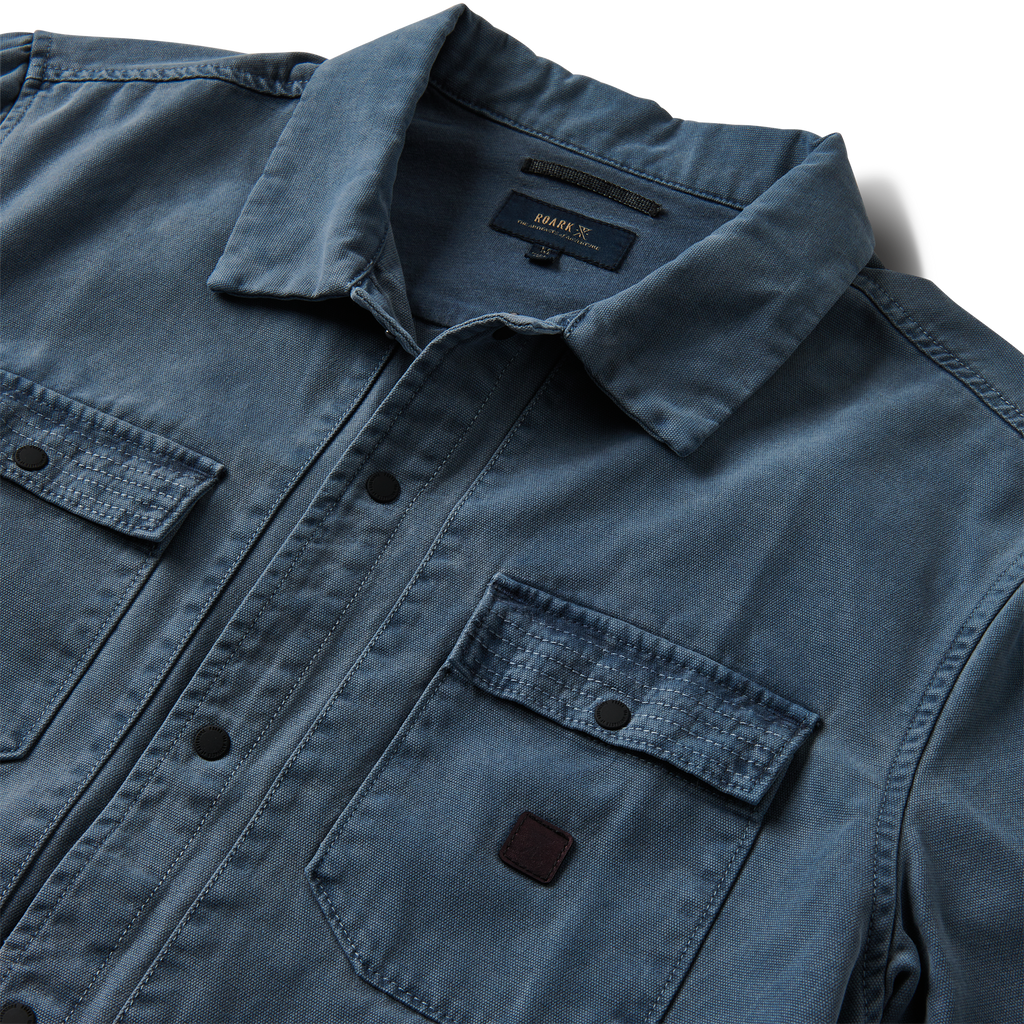 Roark men's Hebrides Unlined Jacket - Blue Grey Hama Wash Big Image - 3