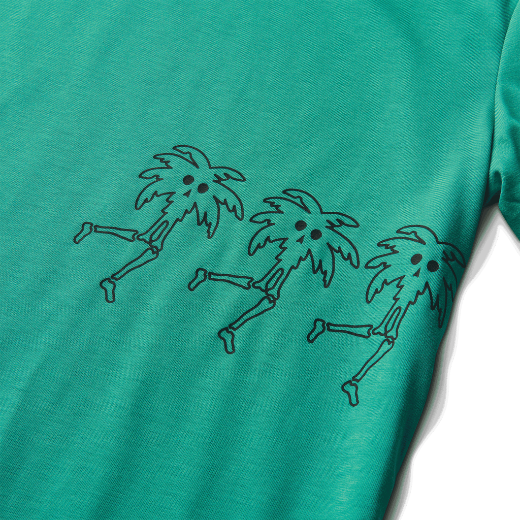 The feature view of Roark's Mathis Short Sleeve Knit - Ciele X Run Amok Aqua Green Big Image - 9