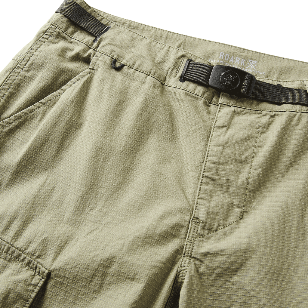 The front belt of Roark men's Campover Cargo Pants - Dusty Green Big Image - 7