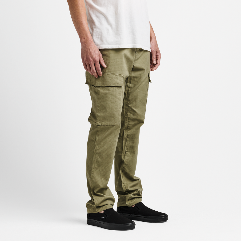 The on body view of Roark men's Campover Cargo Pants - Dusty Green Big Image - 4