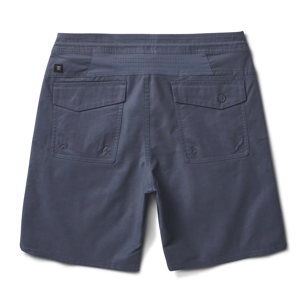 The back of Roark's Men Layover Shorts in Blue. Big Image - 7