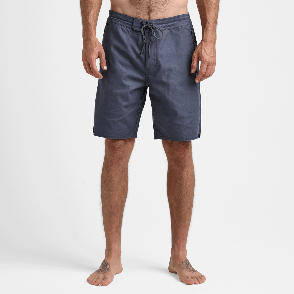 The front of Roark's Men Layover Shorts in Blue. Big Image - 2