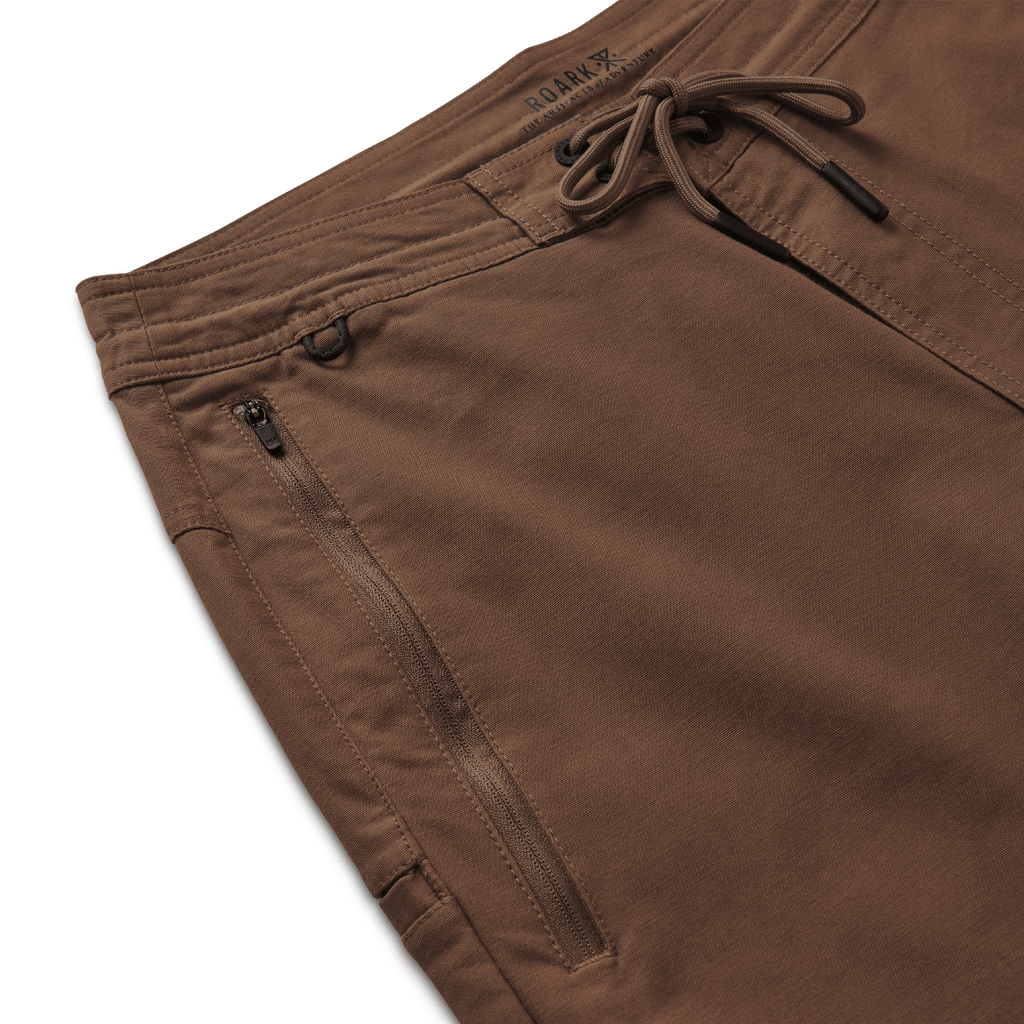 The size pocket zipper of Roark's Layover Shorts 19" - Brown Big Image - 7