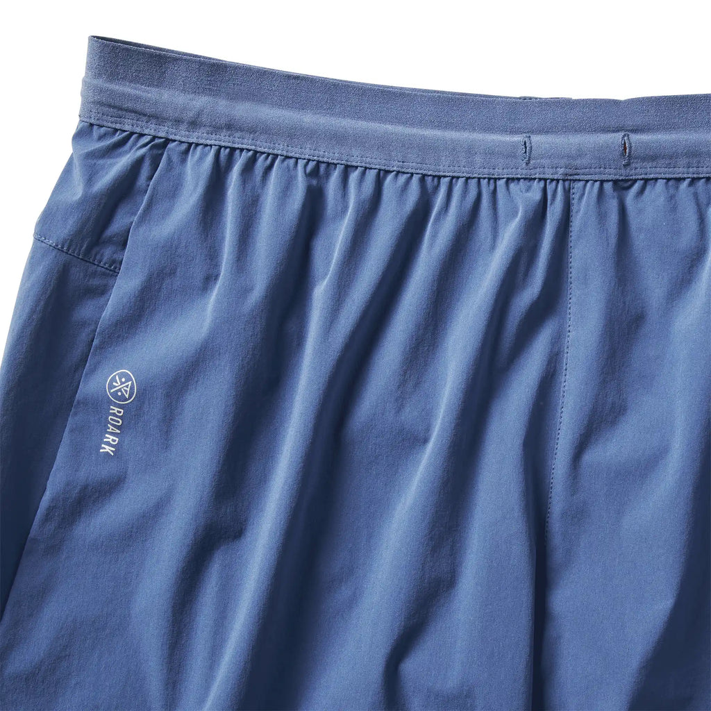 Roark Men's Running Gear | Alta 5" Shorts in Denim Blue. Big Image - 8