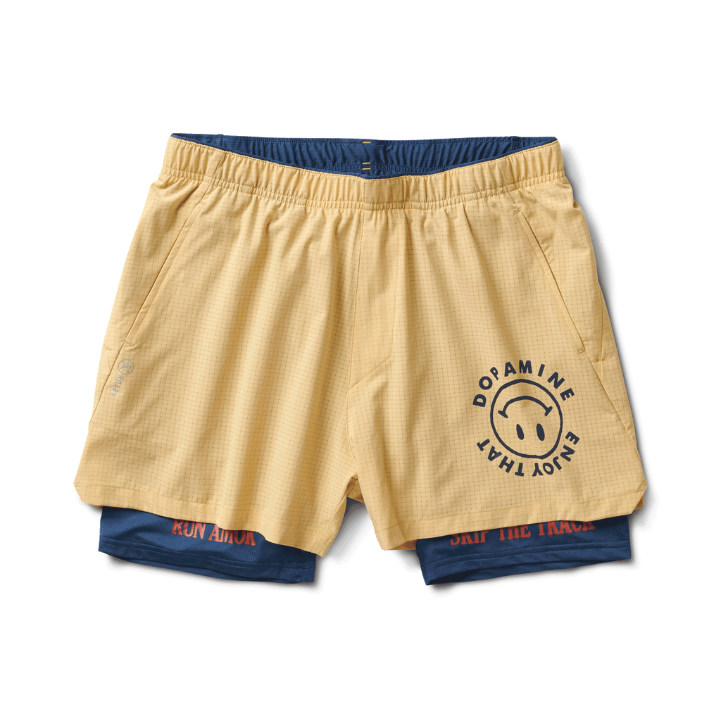 The front of Roark's Bommer Shorts 3.5" in Tan Big Image - 1