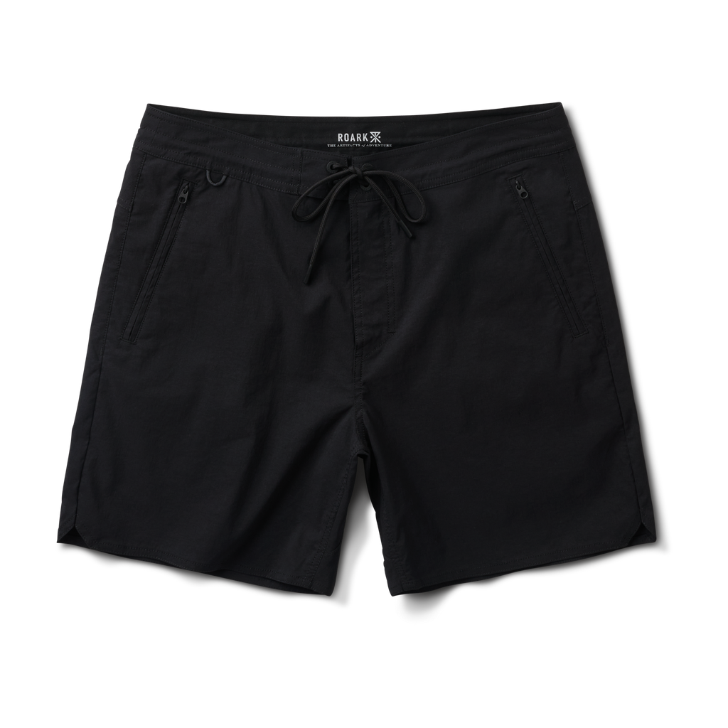 The front of Roark men's Layover Trail Shorts - Black Big Image - 1