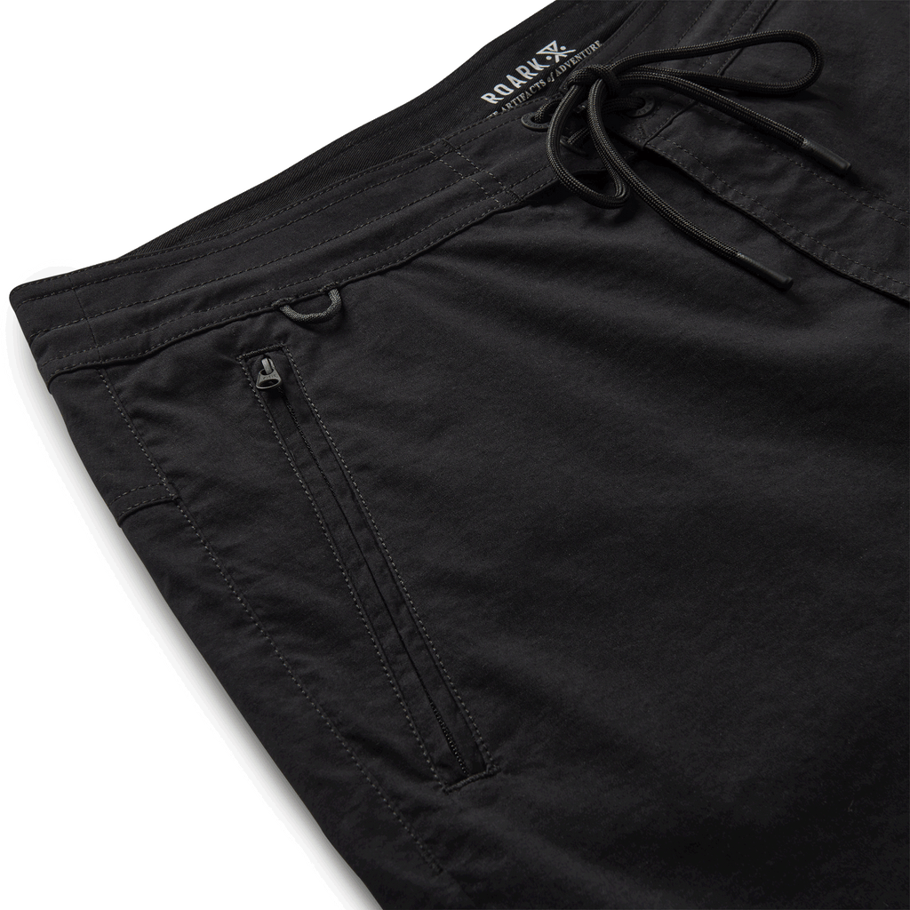 The materials, details, and designs of Roark men's Layover Trail Shorts - Black Big Image - 9