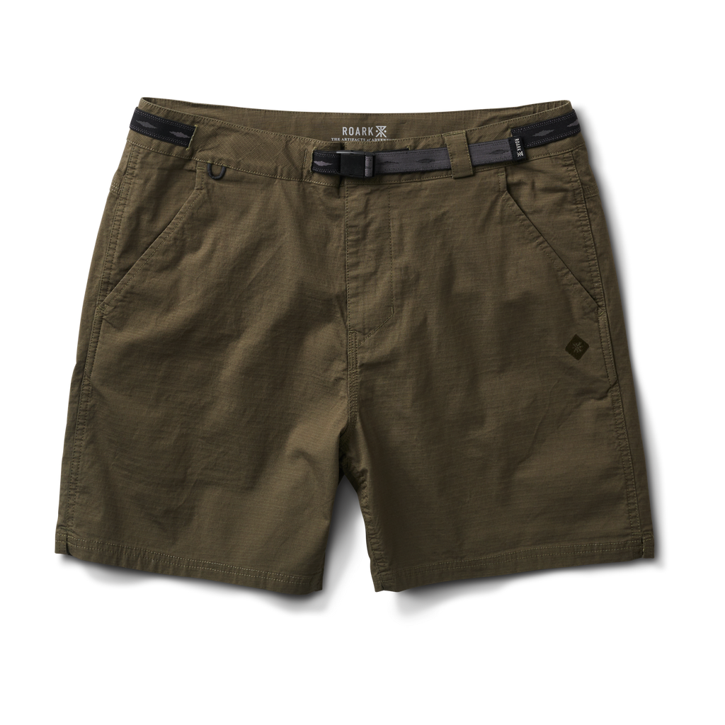 The front of Roark men's Campover Shorts - Military Big Image - 1