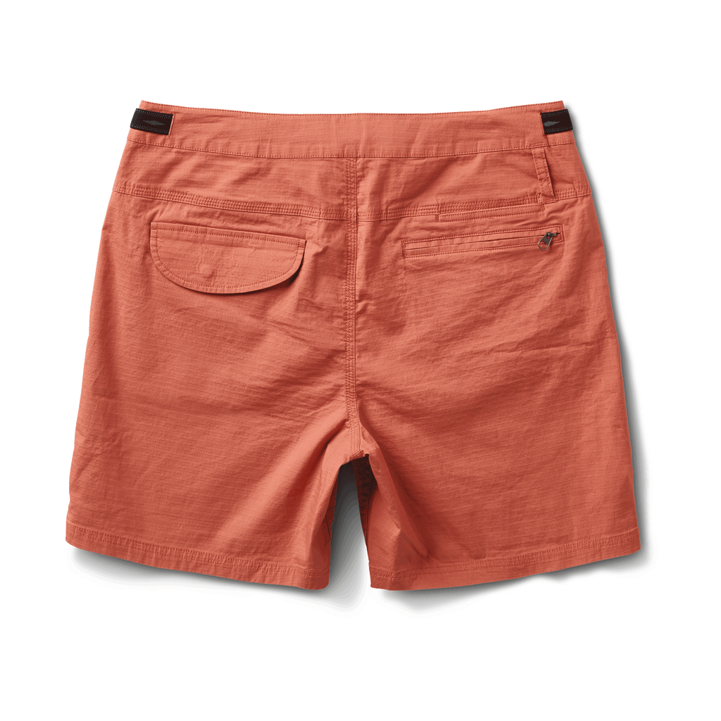 The back of Roark men's Campover Shorts - Saffron Red Big Image - 8
