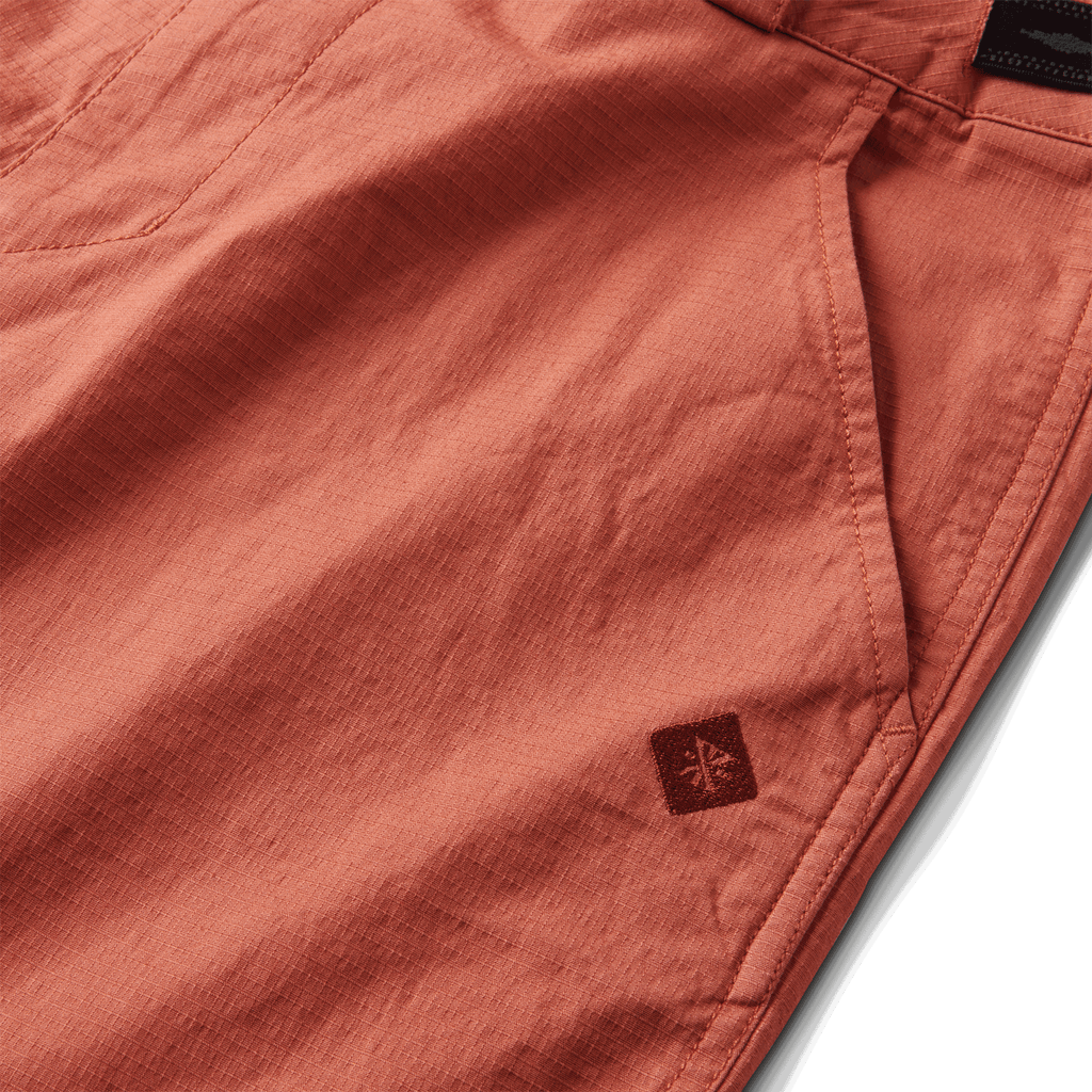 The materials, details, and designs of Roark men's Campover Shorts - Saffron Red Big Image - 10