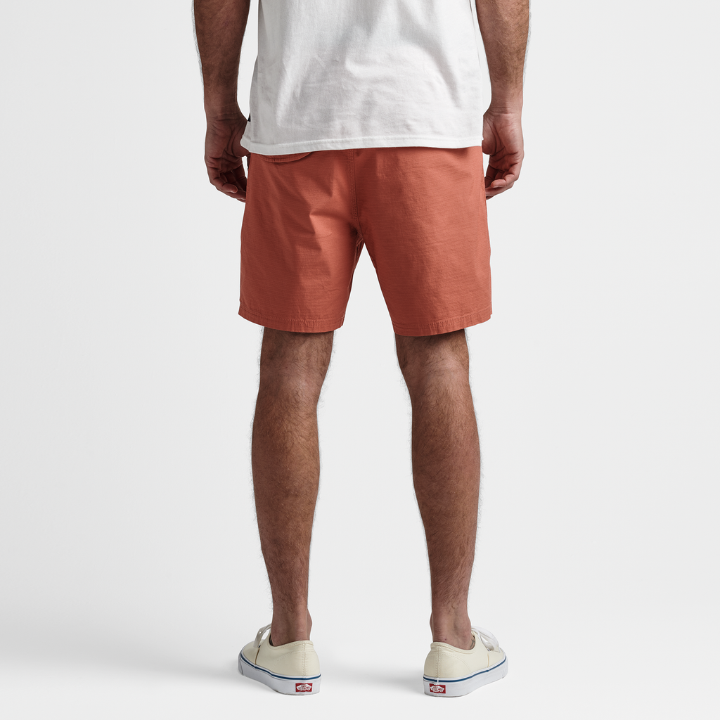 The model of Roark men's Campover Shorts - Saffron Red Big Image - 4