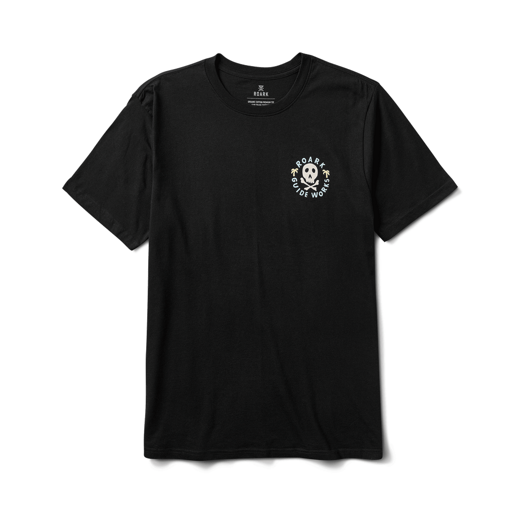 The front of Roark's Guideworks Skull Organic Cotton Tee - Black Big Image - 5