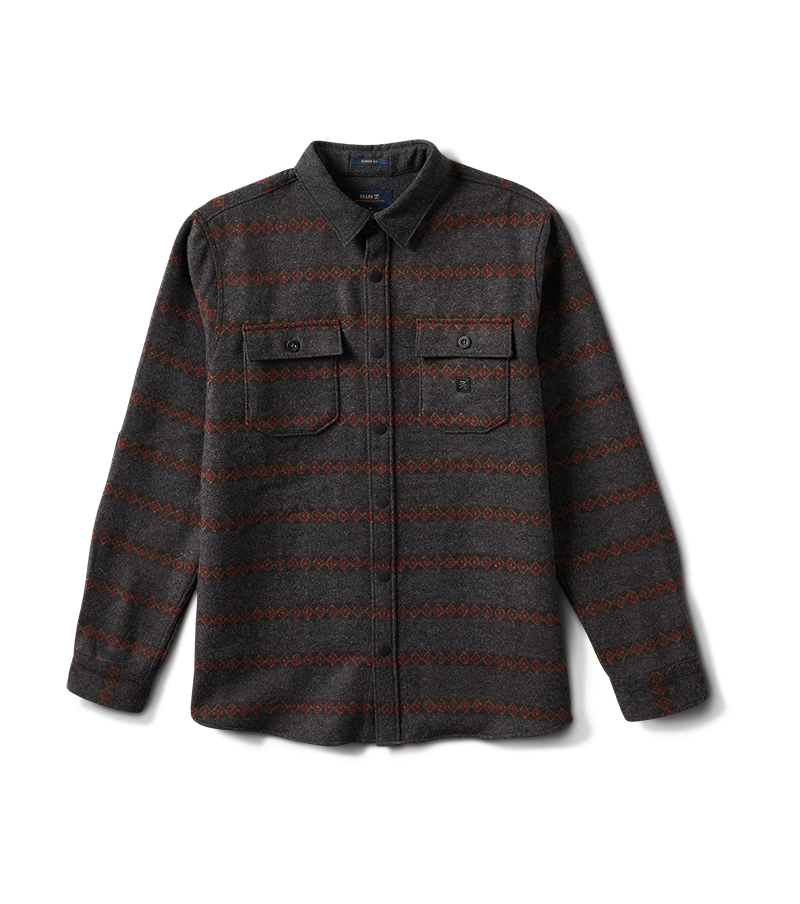 The front of Roark's Nordsman Long Sleeve Flannel in Charcoal Heather Big Image - 1