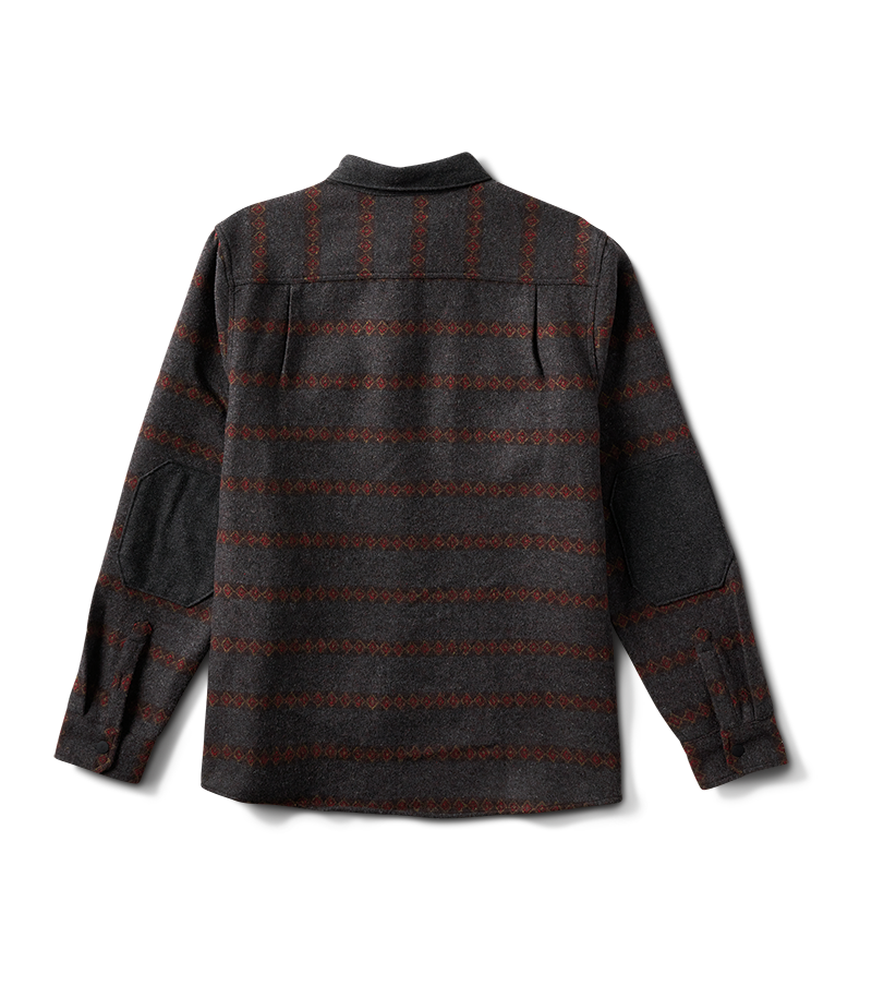 The back of Roark's Nordsman Long Sleeve Flannel in Charcoal Heather Big Image - 6