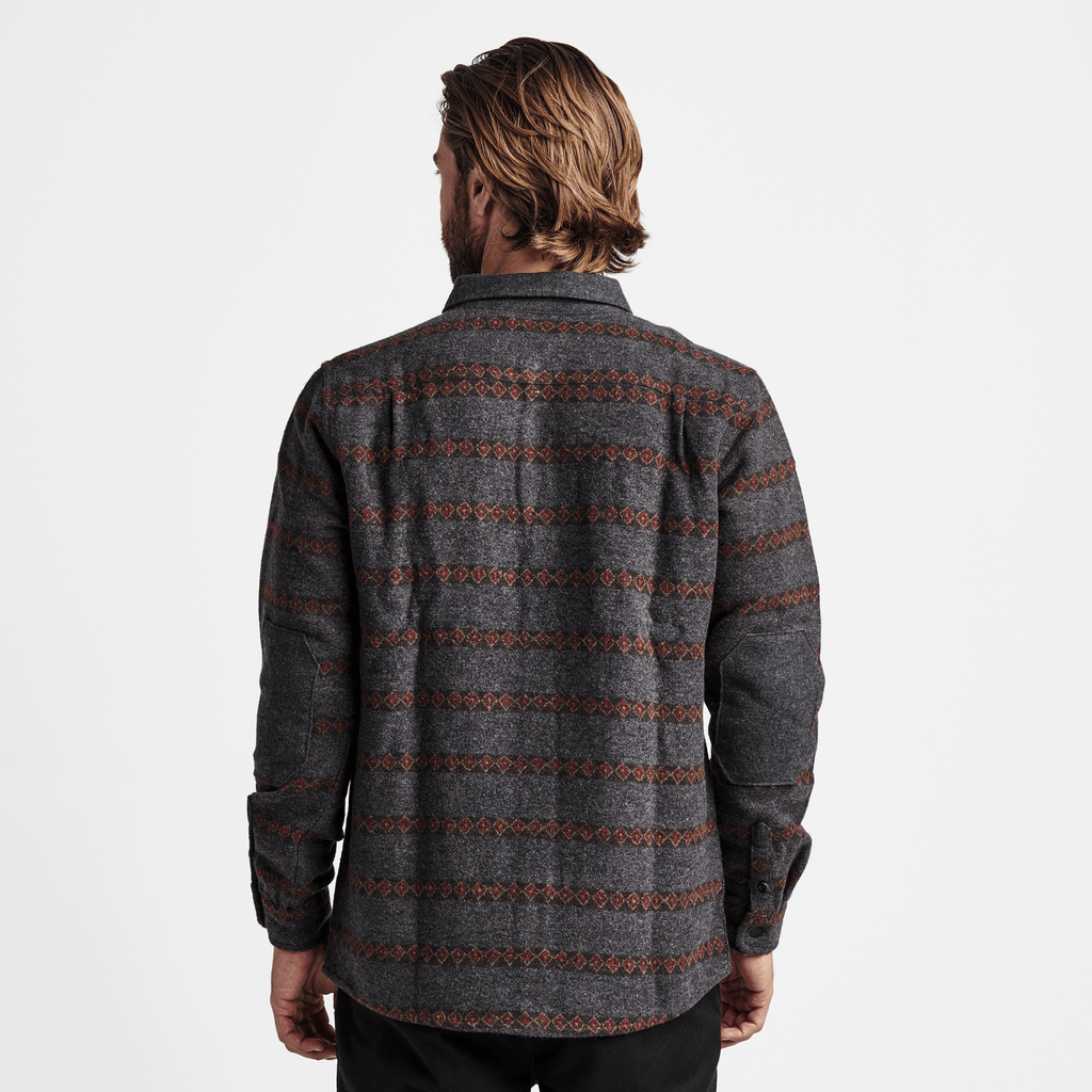 The on body look of Roark's Nordsman Long Sleeve Flannel in Charcoal Heather Big Image - 3
