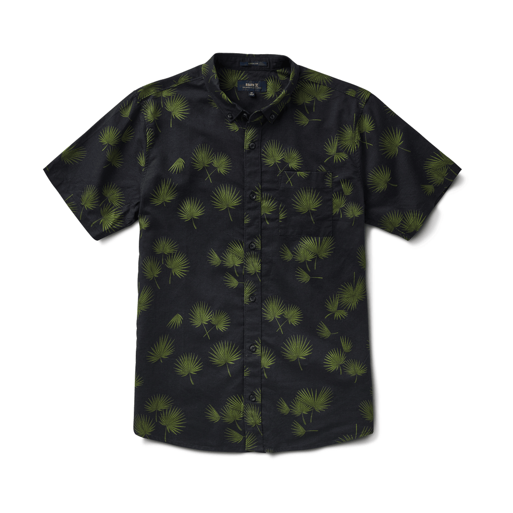 The front of Roark's Scholar Button Down Collar Shirt - Fronds Black Big Image - 1