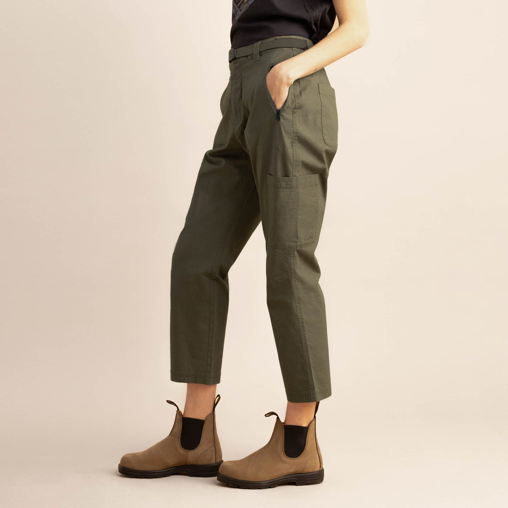 The on body view of Roark women's Campover Pants - Military Big Image - 3