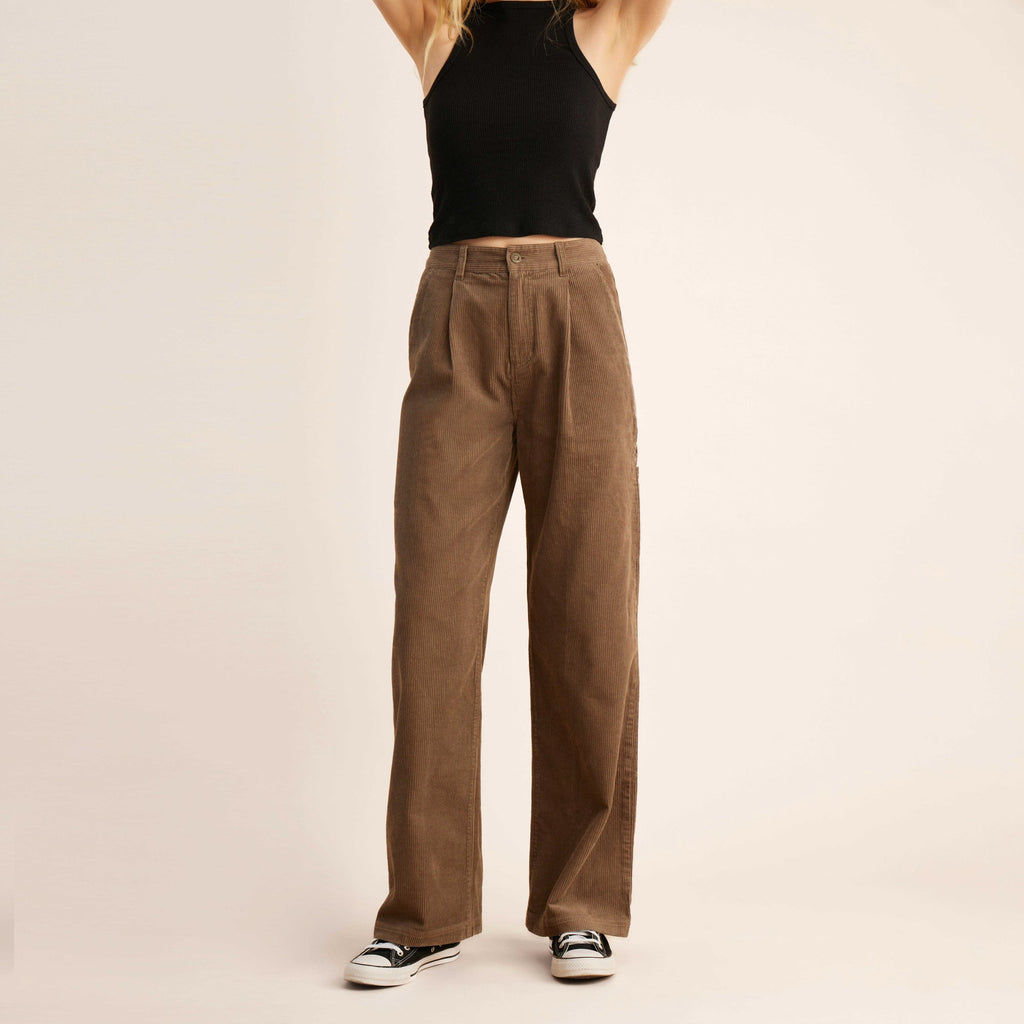 The on body view of Roark women's Charter Pants - Mocha Big Image - 1