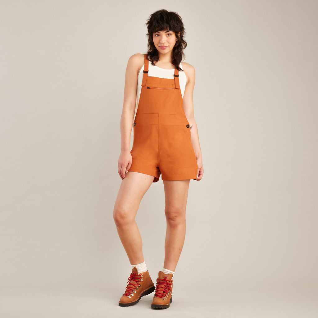 The on body view of Roark women's Canyon Jumpsuit Romper - Burnt Sienna Big Image - 8