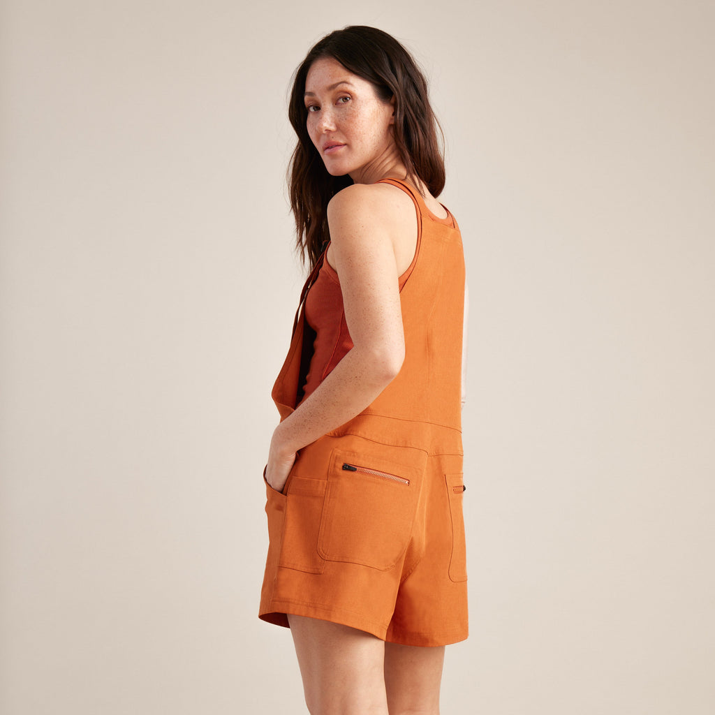 The on body view of Roark women's Canyon Jumpsuit Romper - Burnt Sienna Big Image - 3