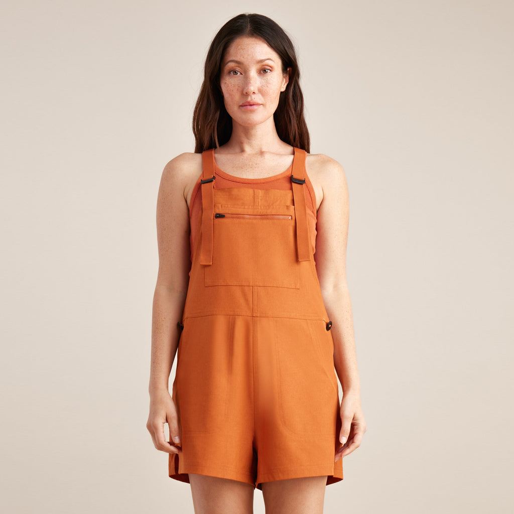 The on body view of Roark women's Canyon Jumpsuit Romper - Burnt Sienna Big Image - 5